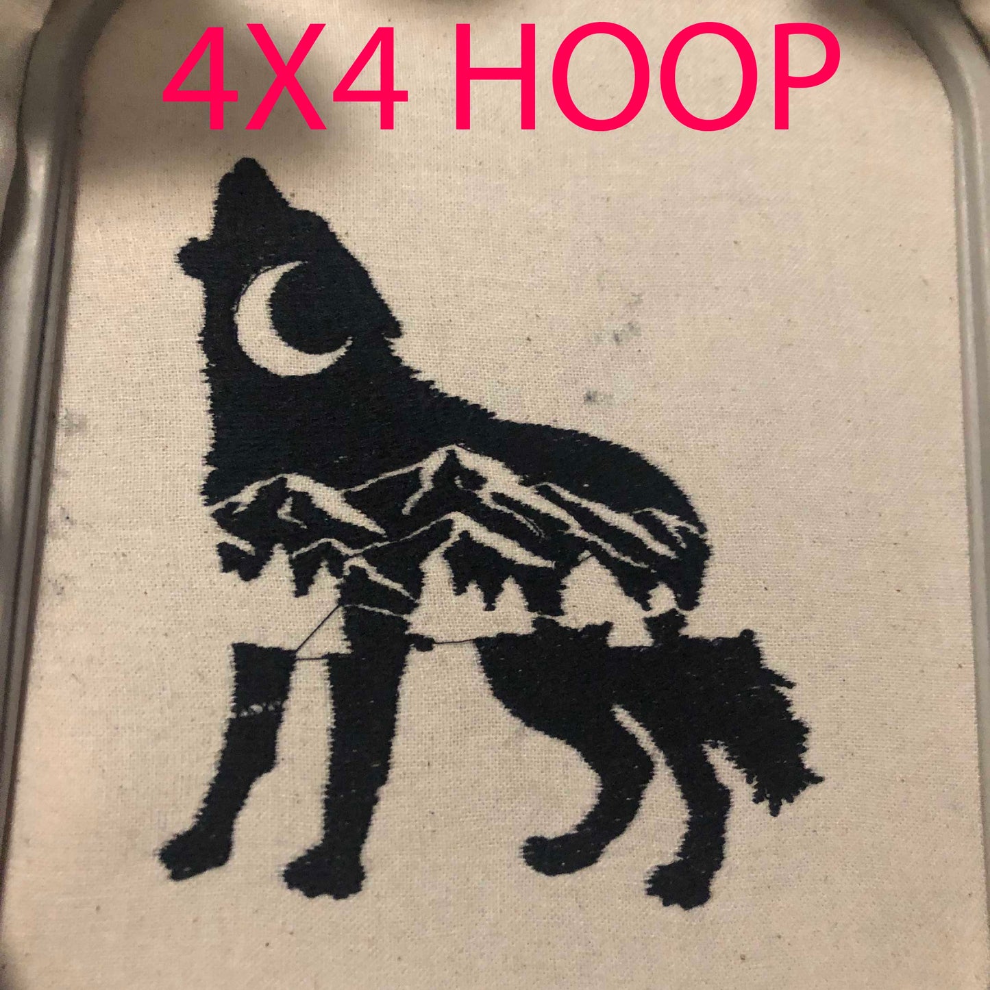 Machine Embroidery files, freebies, Machine Embroidery files, Wolf nature scene, PES, DST, xxx, hus & more