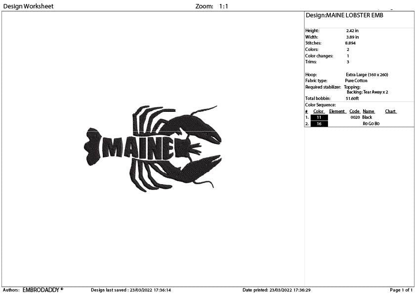 Machine Embroidery, Maine lobster embroidery files, maine lobster birthday gift, maine lobster gift idea PES, xxx hus & more,