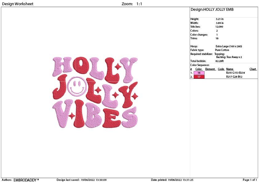Machine Embroidery, Holly jolly vibes embroidery files, christmas vibes, new year gift idea PES, xxx, hus & more, embroidery files,