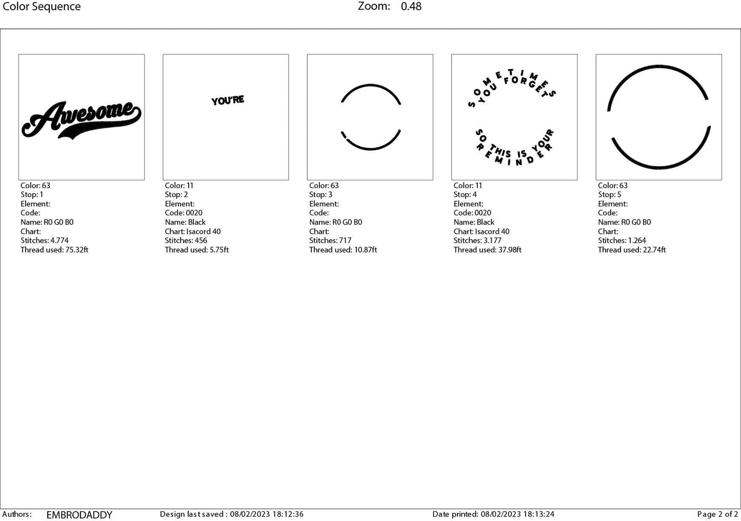 Machine Embroidery files, sometimes you forget you're awesome, PES, xxx, hus & more