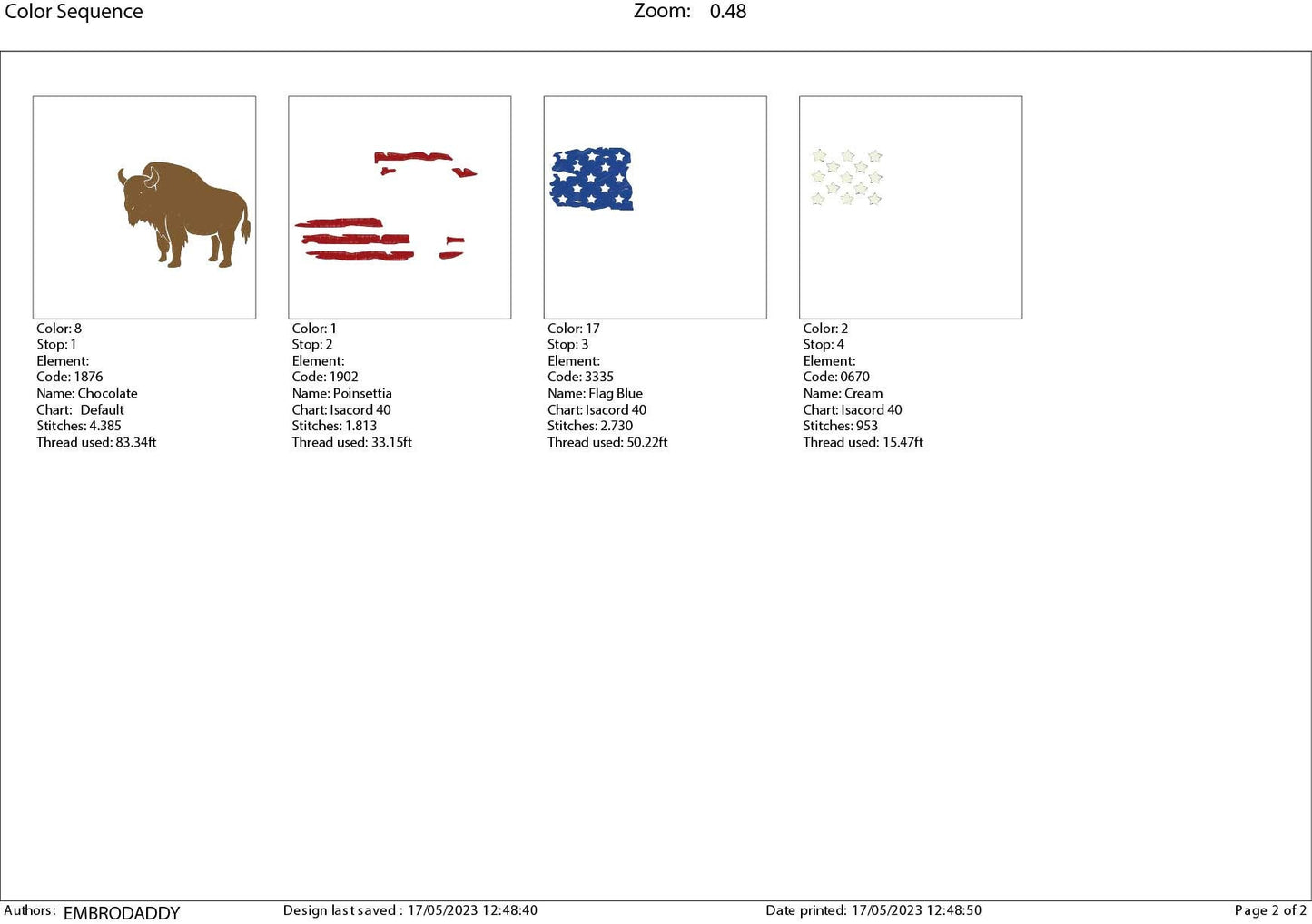 Machine Embroidery files, Usa Flag bison, DST, PES, xxx, hus & more