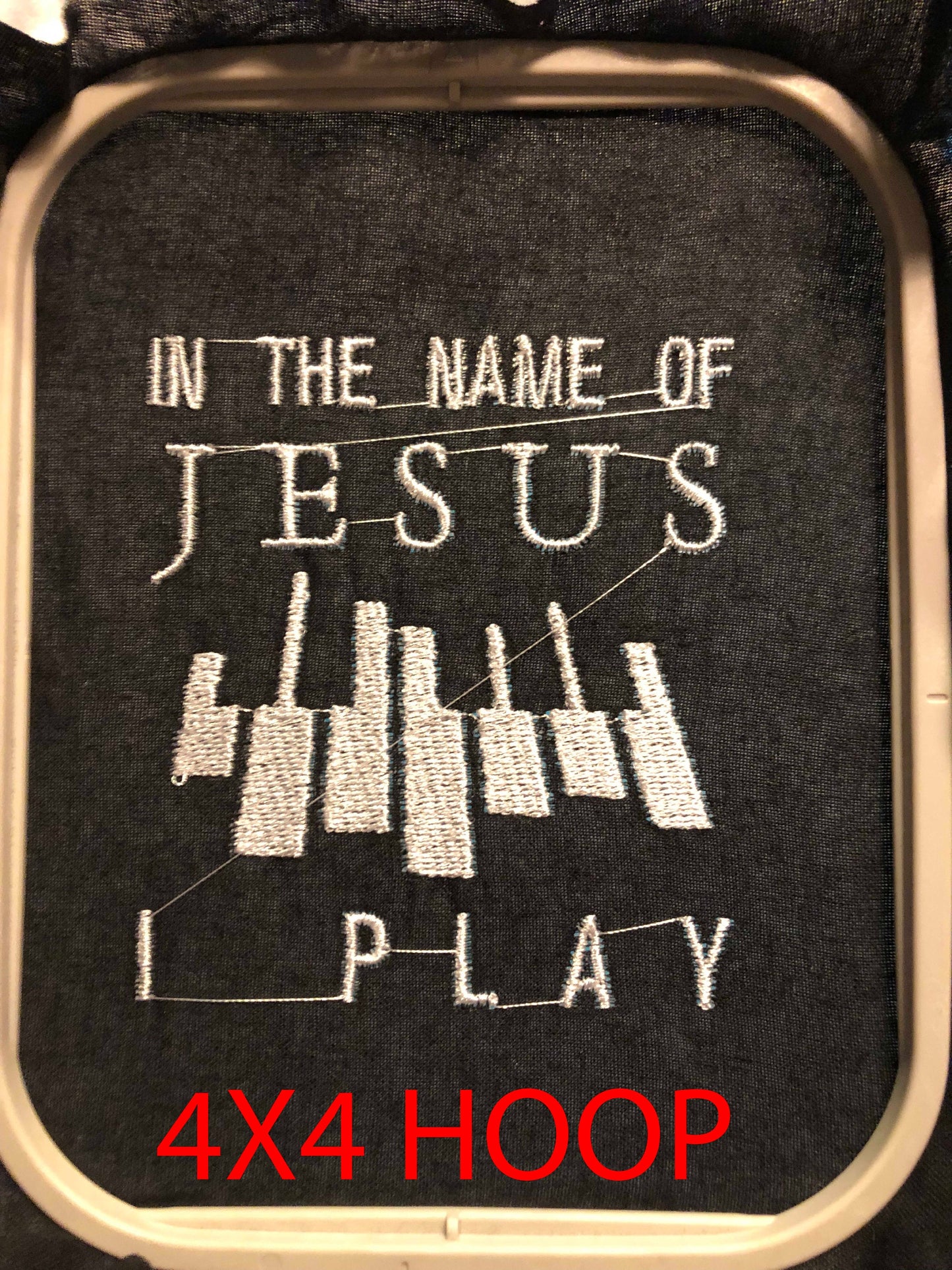 Machine Embroidery files, in the name of Jesus, DST, PES, xxx, hus & more