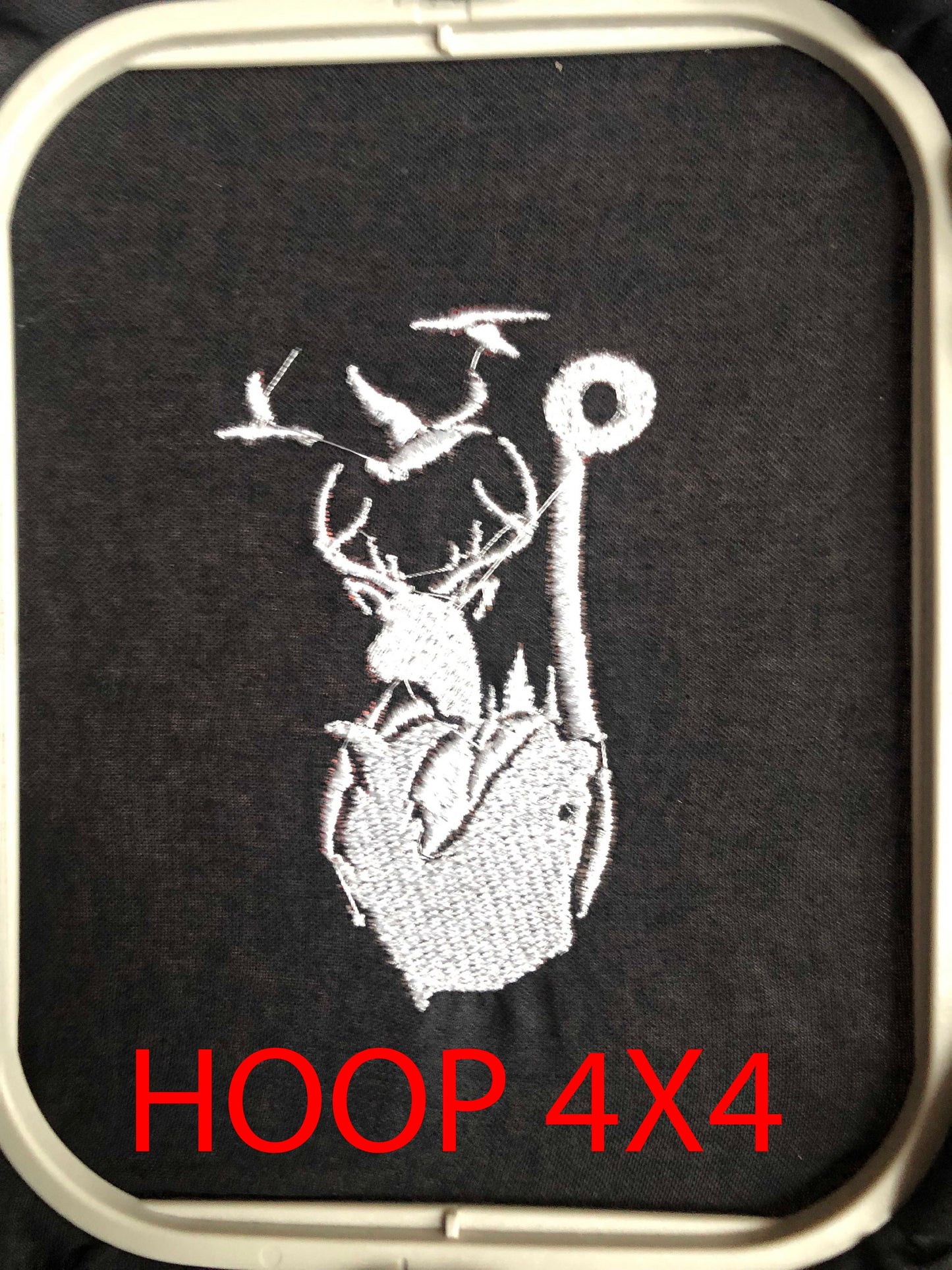 Machine Embroidery files, Fishing and Hunting hook, PES, DST, xxx, hus & more,