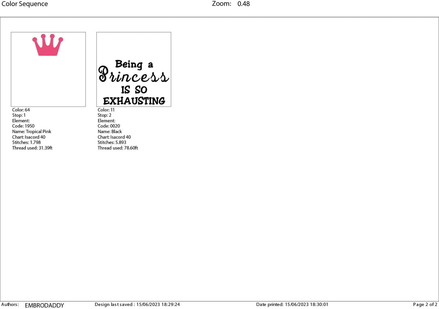 Machine Embroidery files, Being A Princess Is So Exhausting, DST, PES, xxx, hus & more