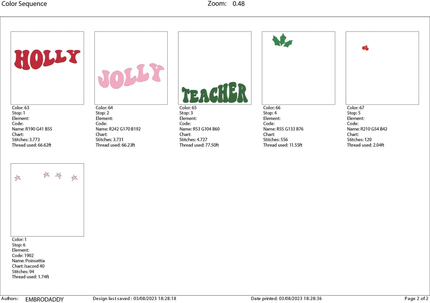 Machine Embroidery files, Holly Jolly Teacher, PES, DST, xxx, hus and more