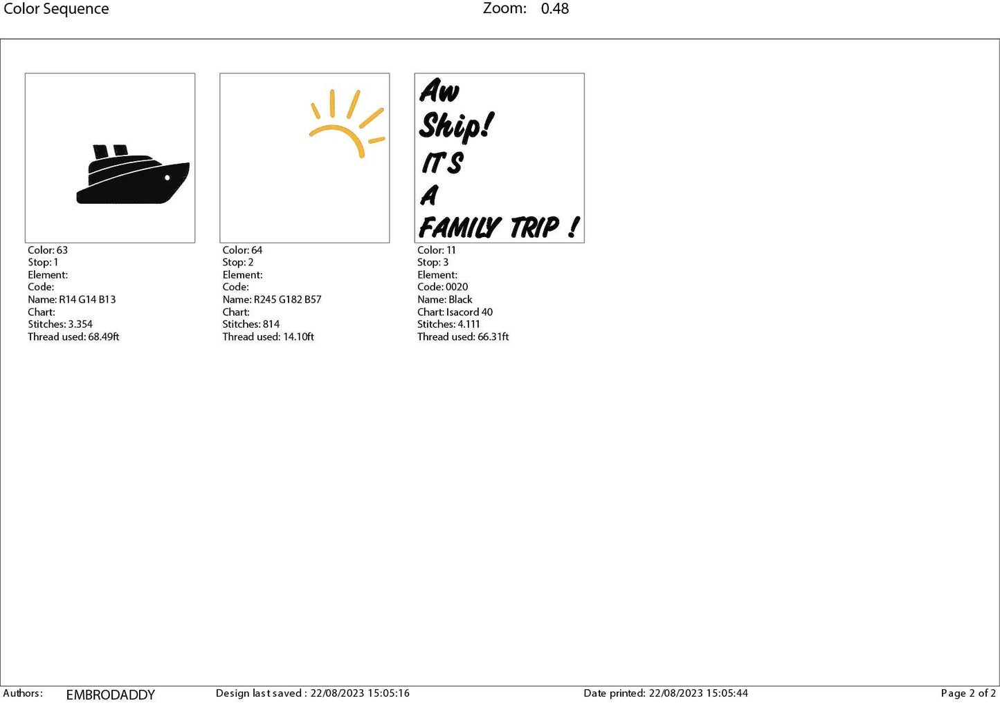 Machine Embroidery files, aw ship it's a family trip, DST, PES, xxx, hus & more