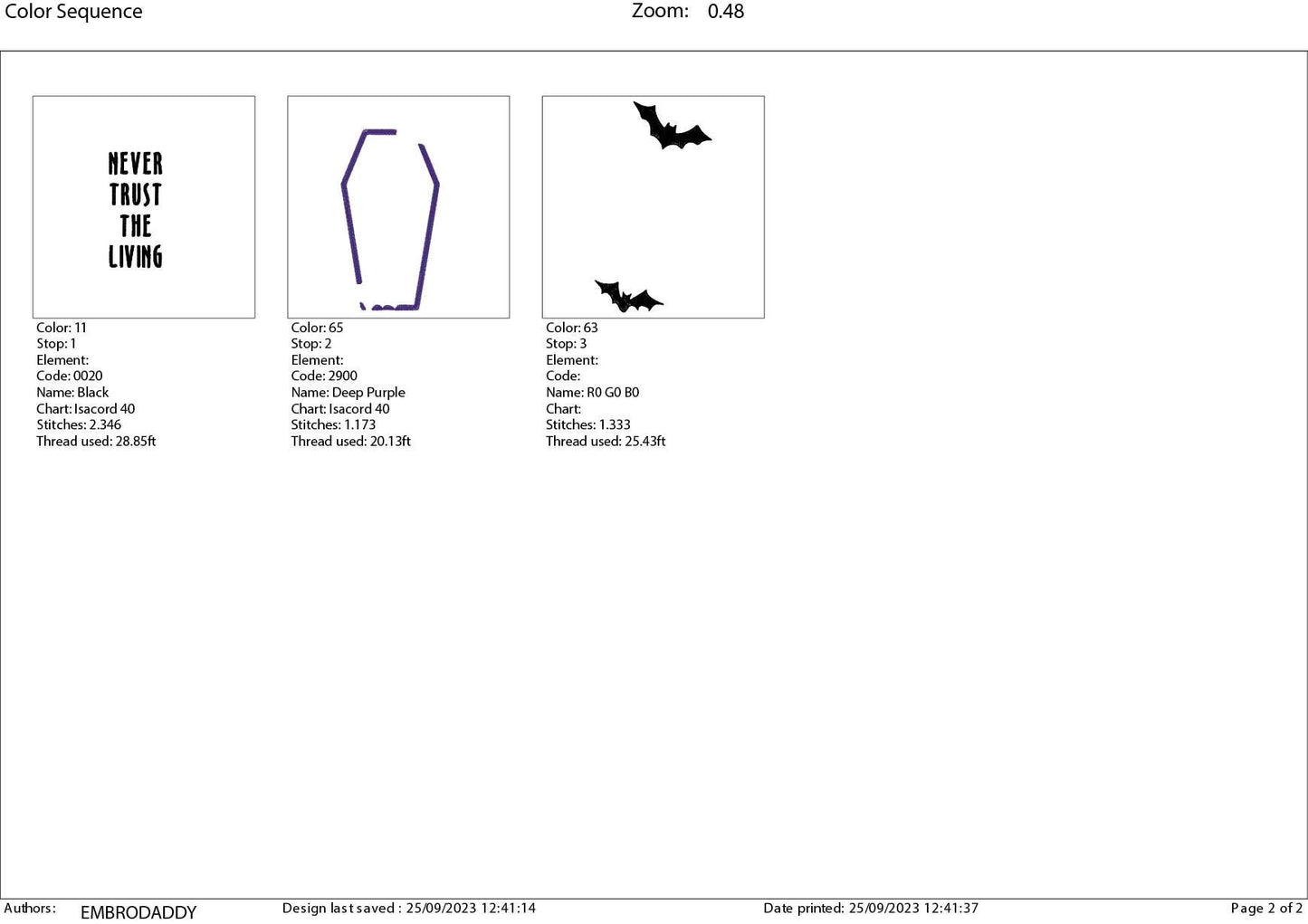 Machine Embroidery files, Never trust the living, PES, DST, xxx, hus & more