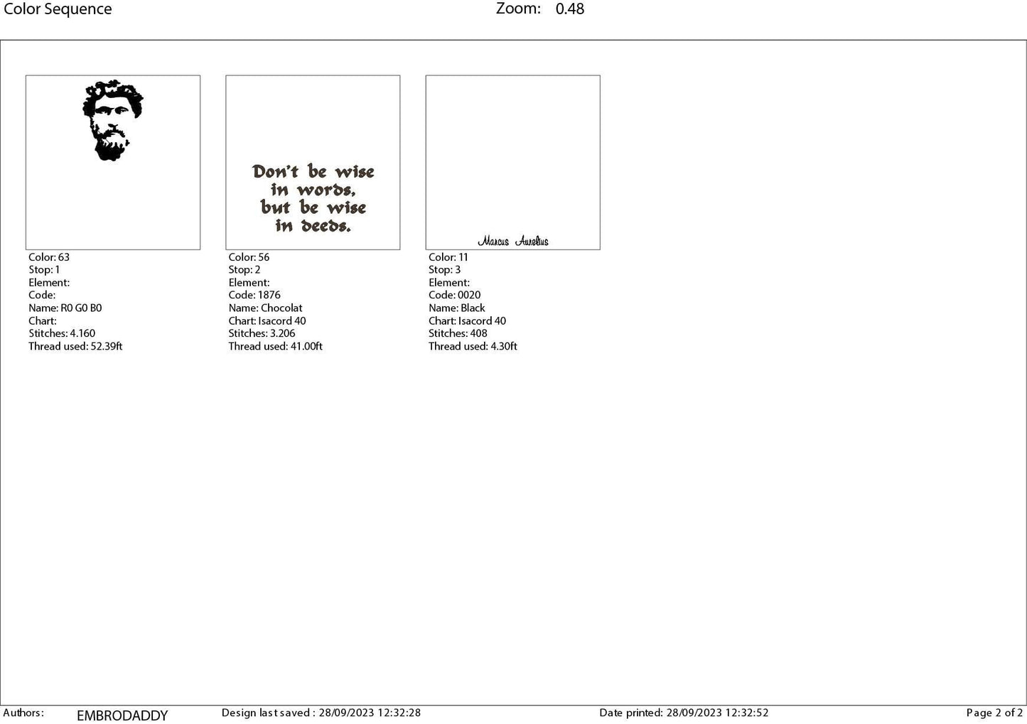 Machine Embroidery files, Marcus Aurelius, Philosophy, Quote, PES, DST, xxx, hus & more