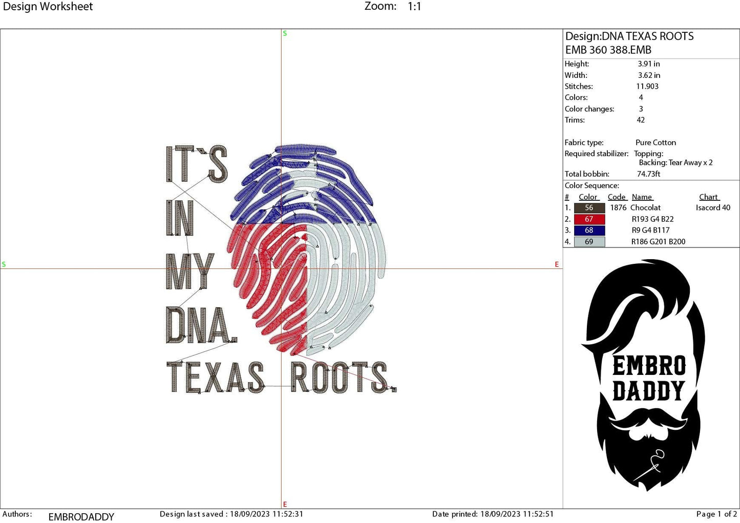 Machine Embroidery files, It's in my DNA Texas Roots, PES, DST, xxx, hus & more, Family reunion