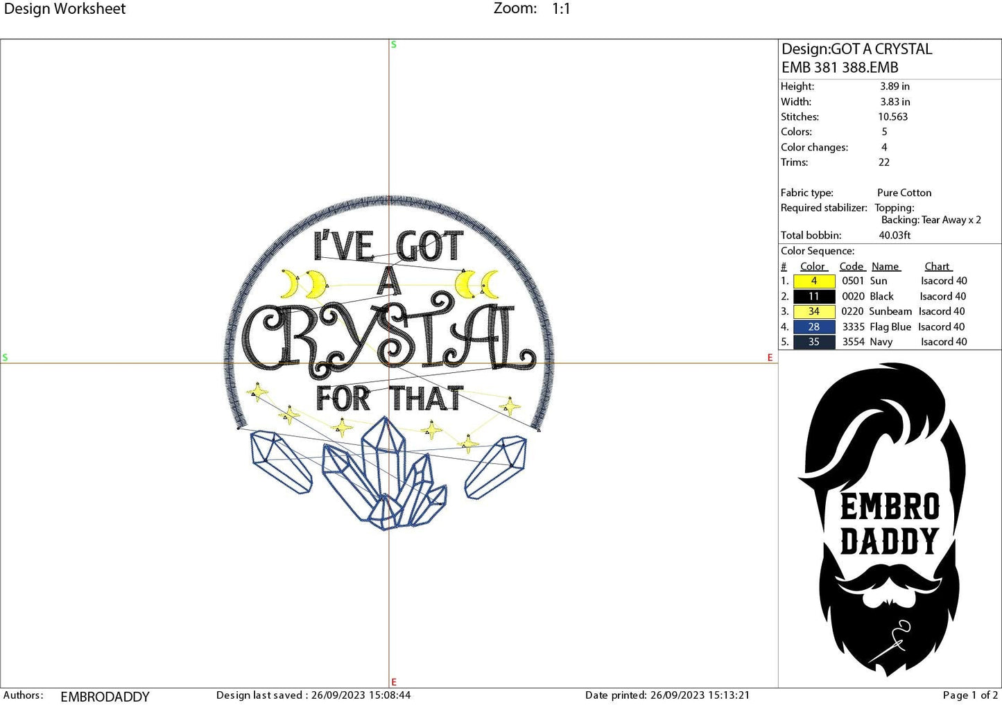 Machine Embroidery files, I've got a crystal for that, PES, DST, xxx, hus & more