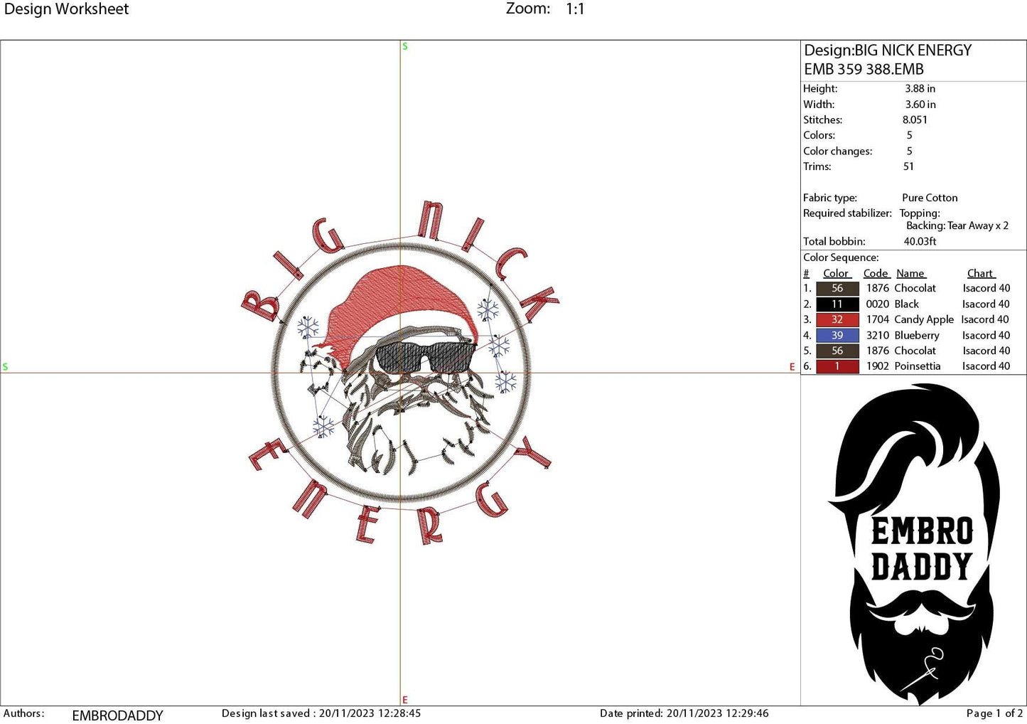 Machine Embroidery files, big Nick energy, Santa, PES, DST, xxx, hus and more