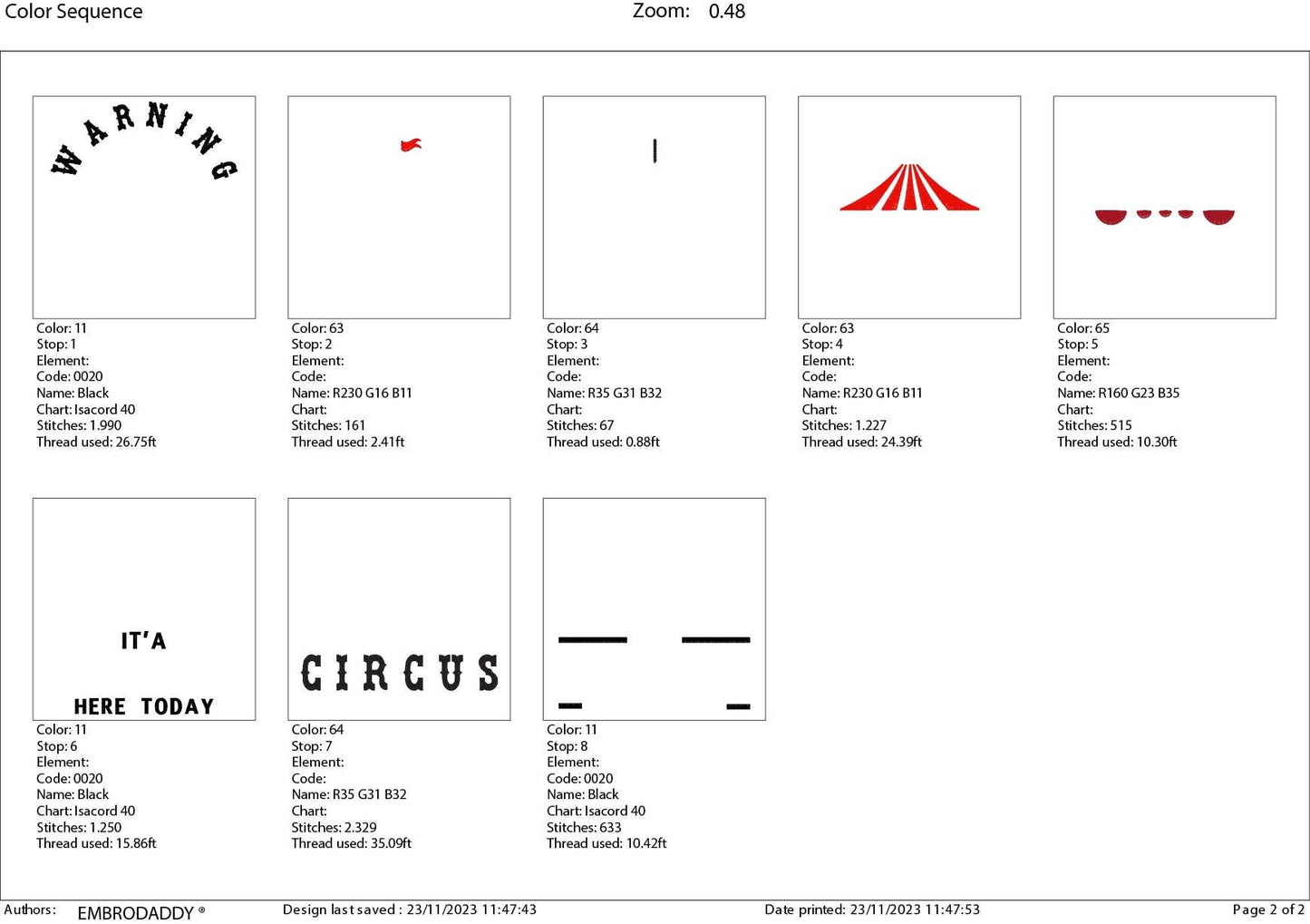 Machine embroidery files, Warning it's a circus here today, PES, DST, xxx, hus & more