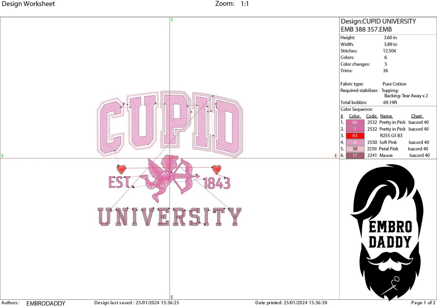 Machine Embroidery files, Cupid University, PES, xxx, hus & more, embroidery files