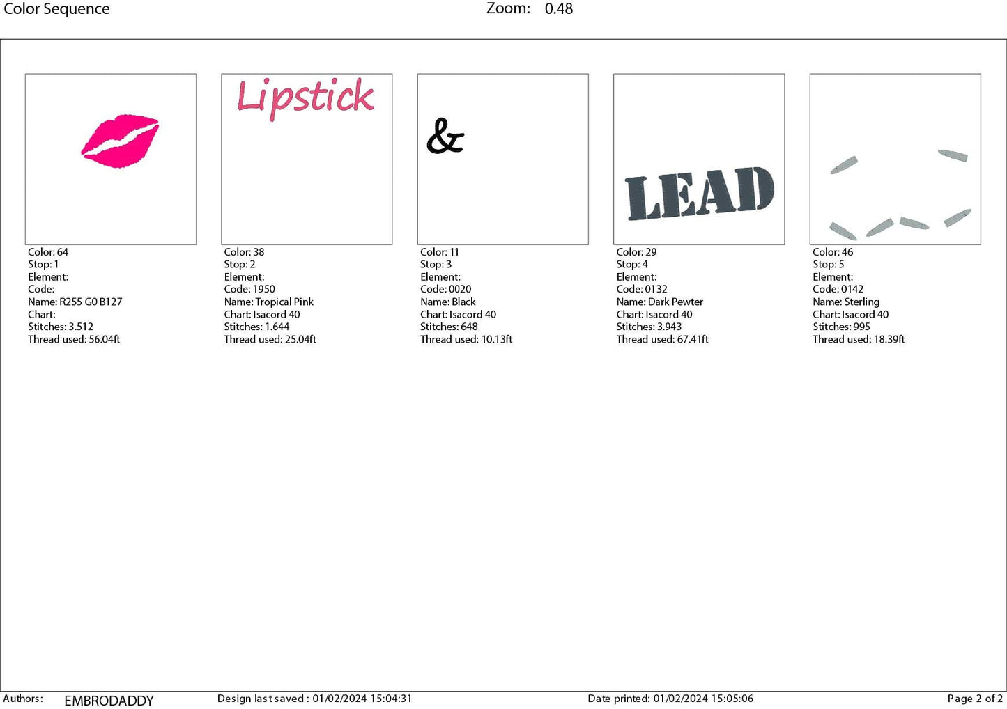 Machine Embroidery files, lipstick and lead, PES, xxx, hus & more