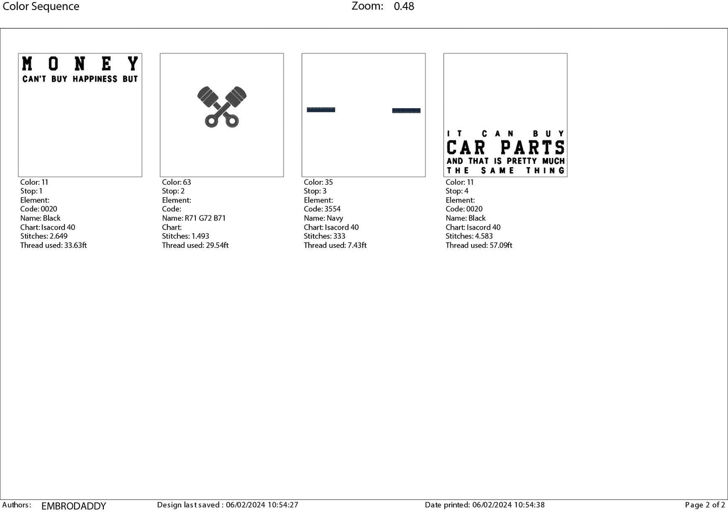 Machine Embroidery files, money can't buy happiness, it can buy car parts, PES, DST, xxx, hus & more