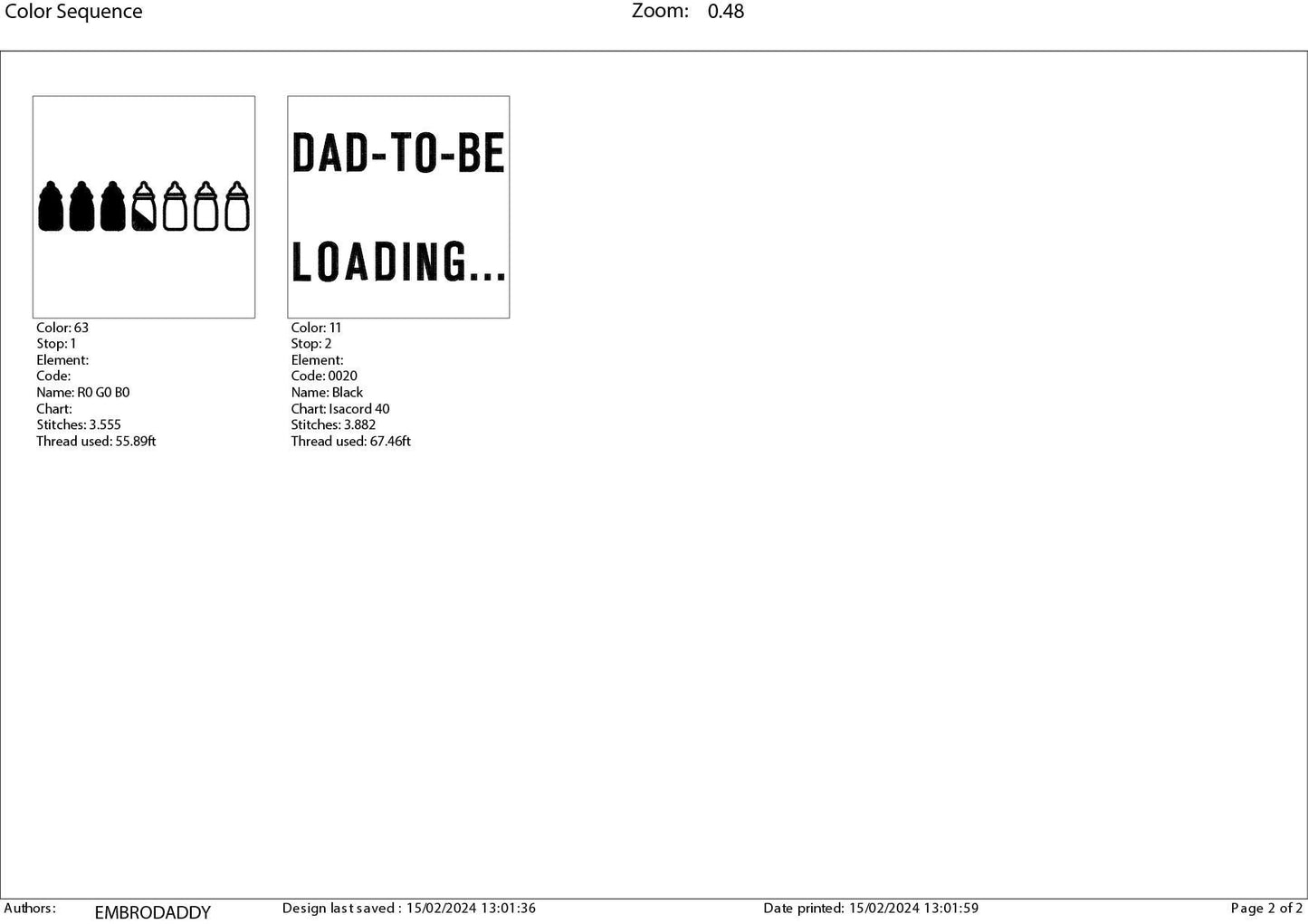 Machine embroidery files, dad to be loading...., PES, DST, hus & more