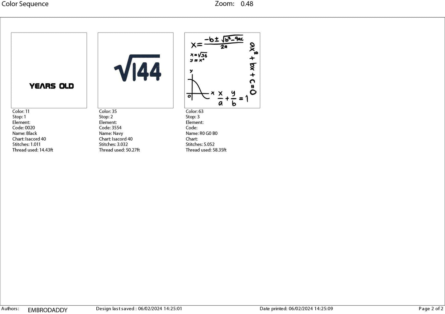 Machine Embroidery files, 12 th birthday, Math, square roots, PES, DST, xxx, hus & more