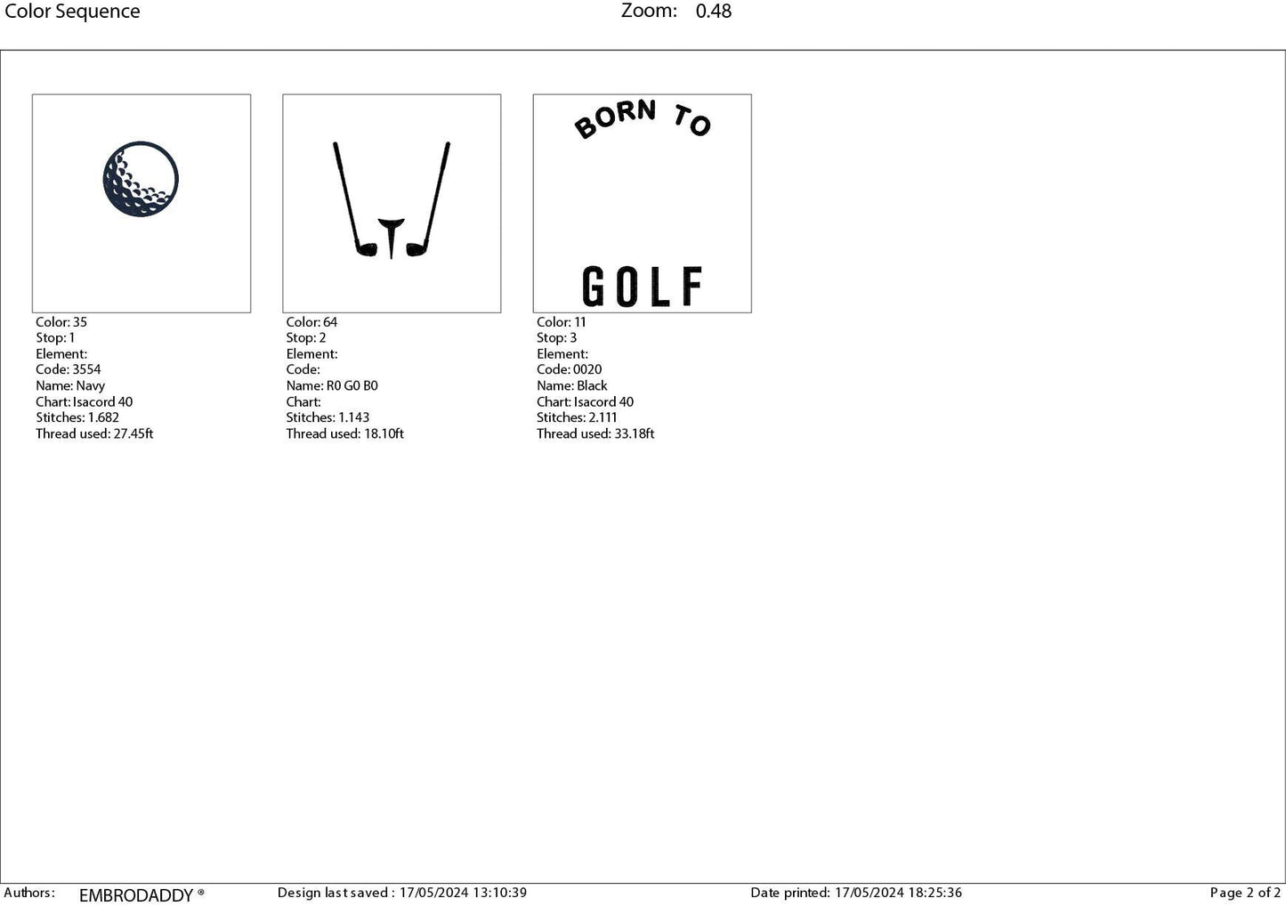 Machine Embroidery files, born to golf, PES, DST, hus & more