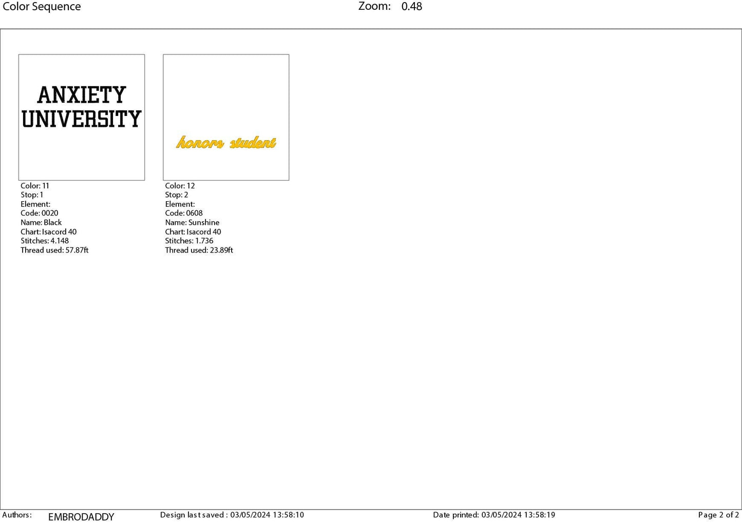 Machine Embroidery files, Anxiety University, PES, DST, xxx, hus & more