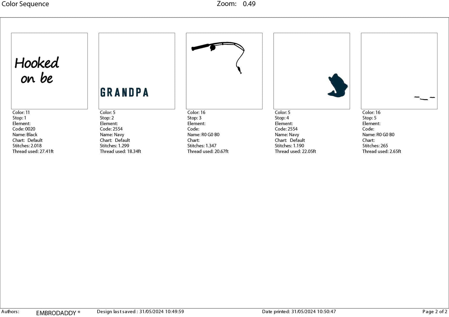 Machine Embroidery files, hooked on being grandpa, PES, DST, hus & more