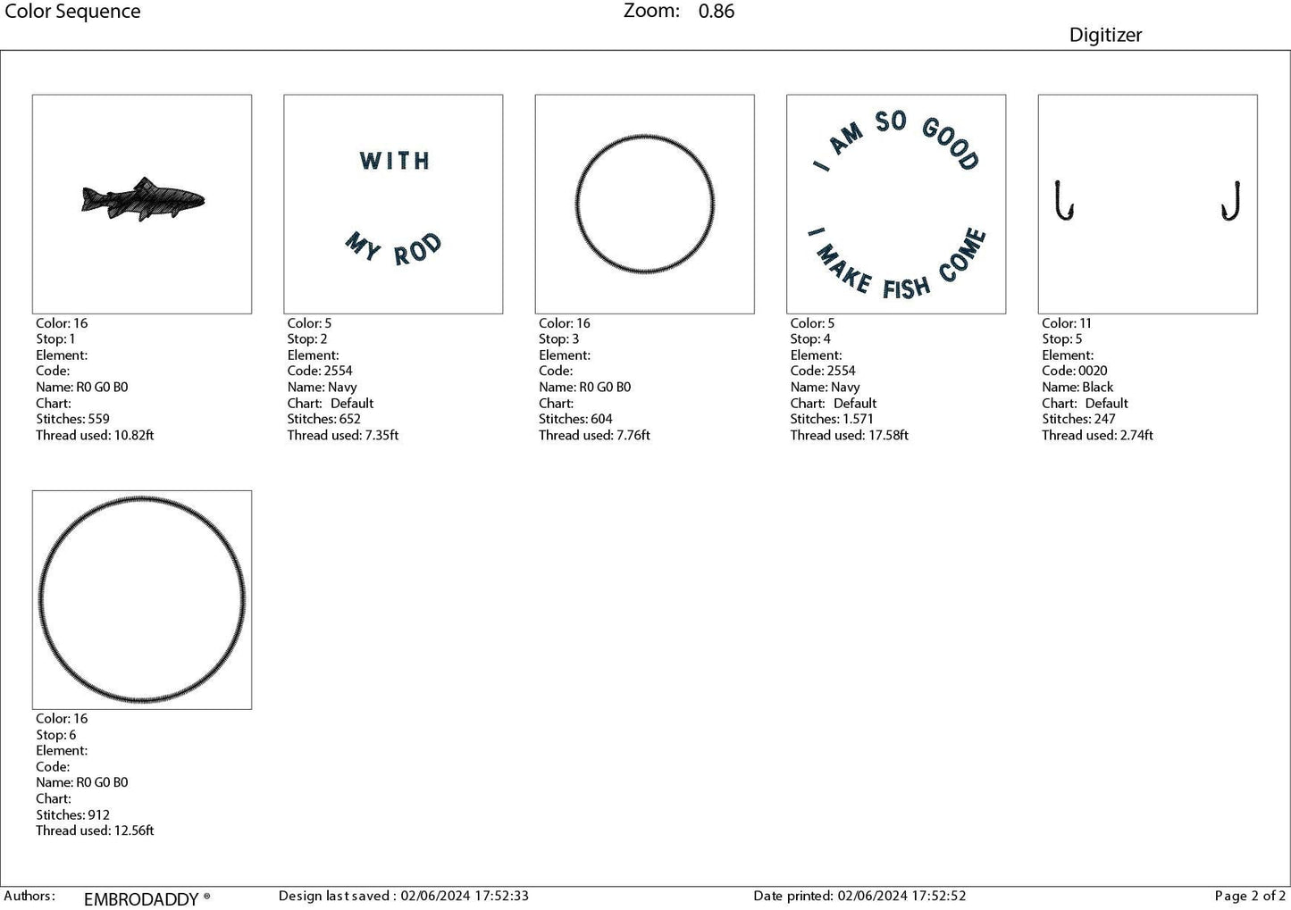 Machine Embroidery files digitized for hats, I'm so good with my rod, embroidery files, funny Design, PES, xxx hus & more