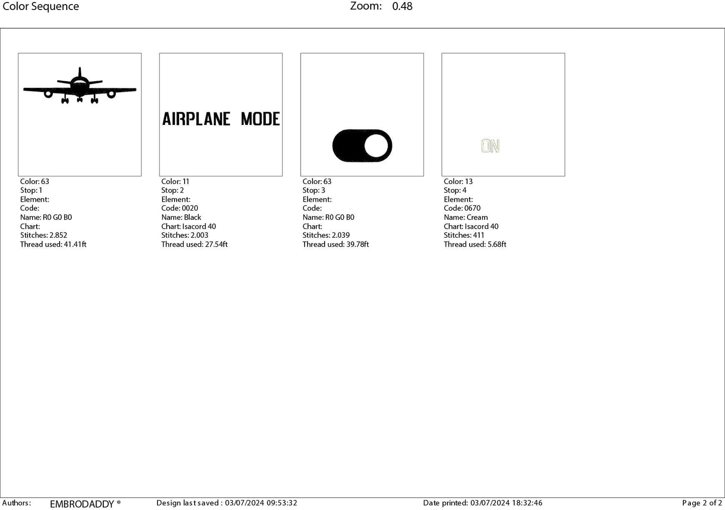 Machine Embroidery files, Airplane mode on, PES, hus, dst, vp3 & more