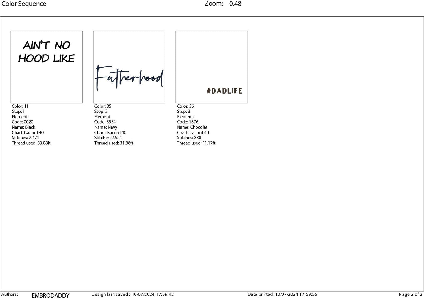 Machine Embroidery files, ain't no hood like fatherhood, DST, PES, xxx, hus & more