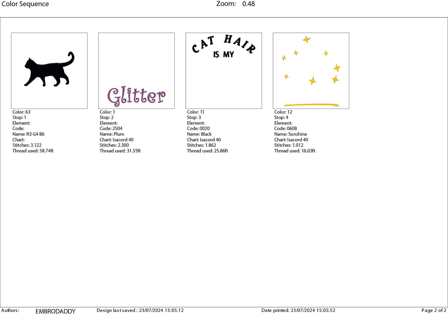 Machine Embroidery files, Cat hair is my glitter, PES, DST, xxx, hus and more