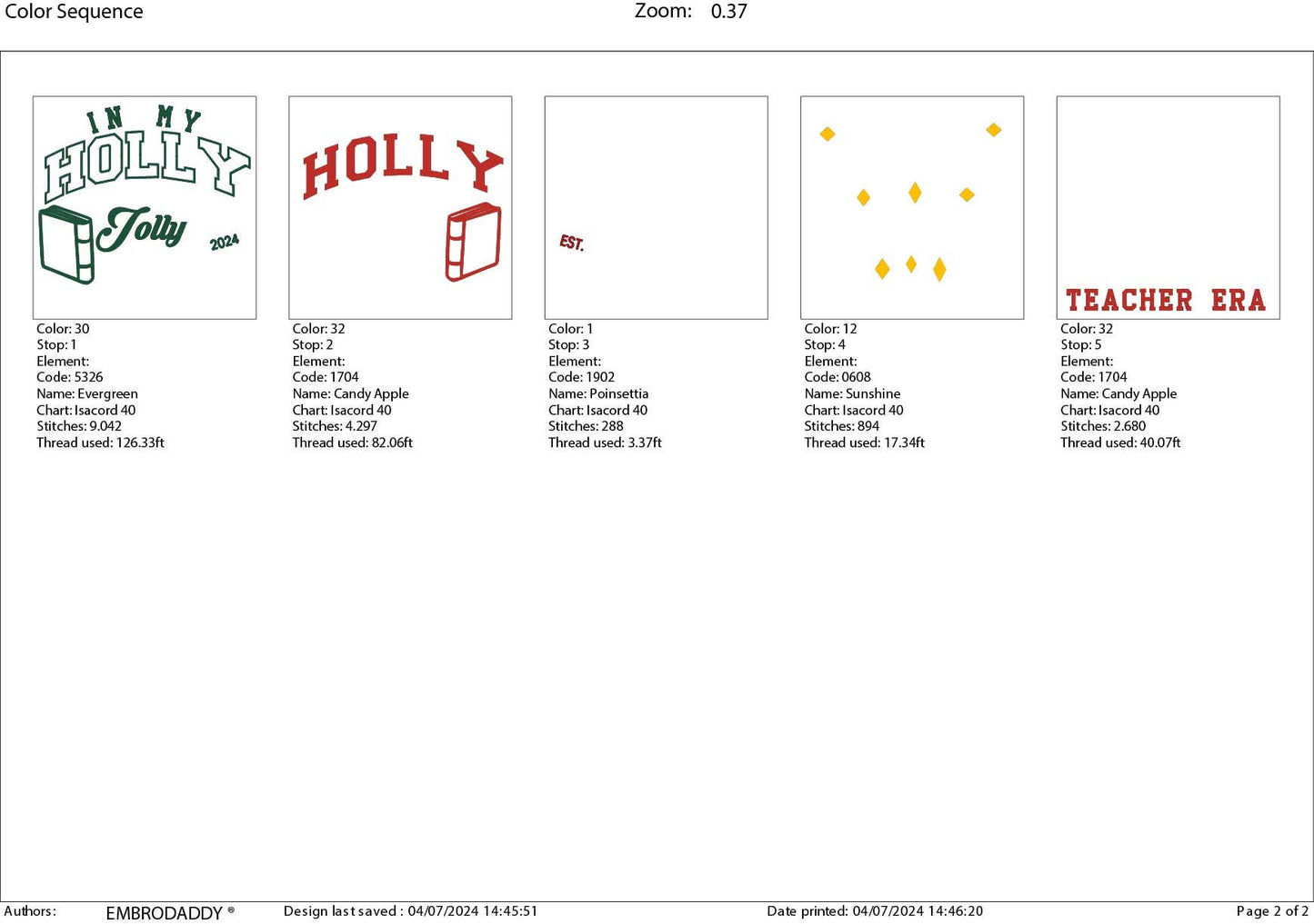 Machine Embroidery files, in my Holly Jolly Teacher era, PES, DST, xxx, hus and more