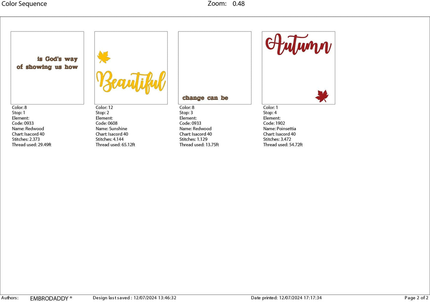 Machine Embroidery files, Autumn God's way, Beautiful, PES, DST, xxx, hus & more