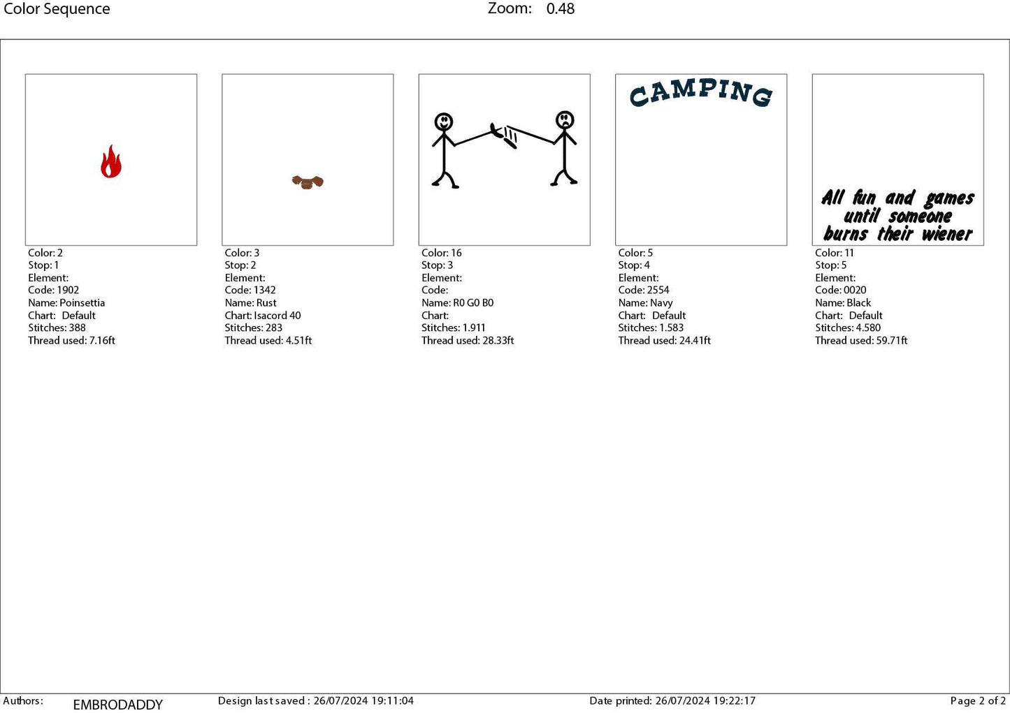 Machine Embroidery files, camping, It's all fun and games until someone loses their wiener, DST, PES, xxx, hus & more