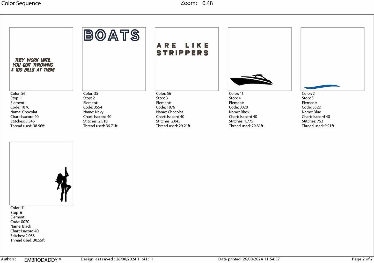 Machine Embroidery files, Boats Are Like Strippers They Work Until You Quit, funny, PES, xxx, hus & more, embroidery files