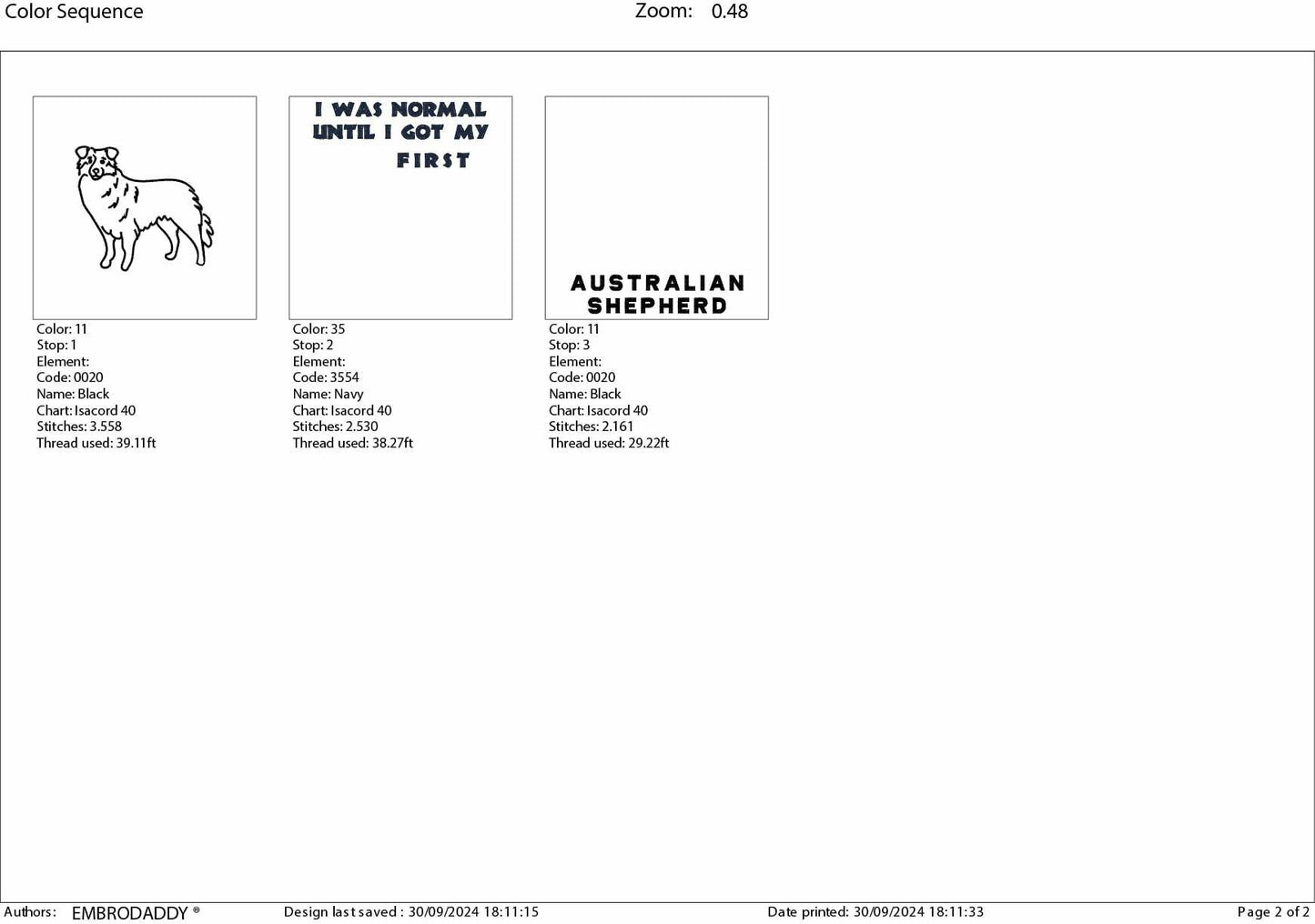 Machine Embroidery files, I was normal until I got my first Australian shepherd, funny, dog, pes, dst, hus & more