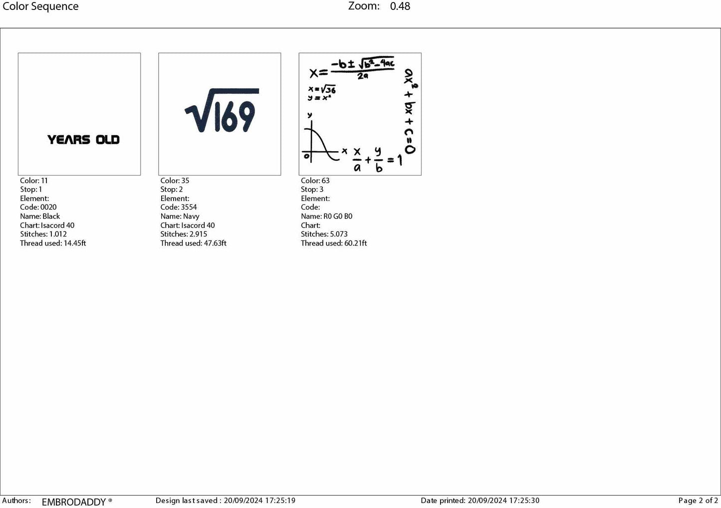 Machine Embroidery files, 13 th birthday, Math, square roots, PES, DST, xxx, hus & more