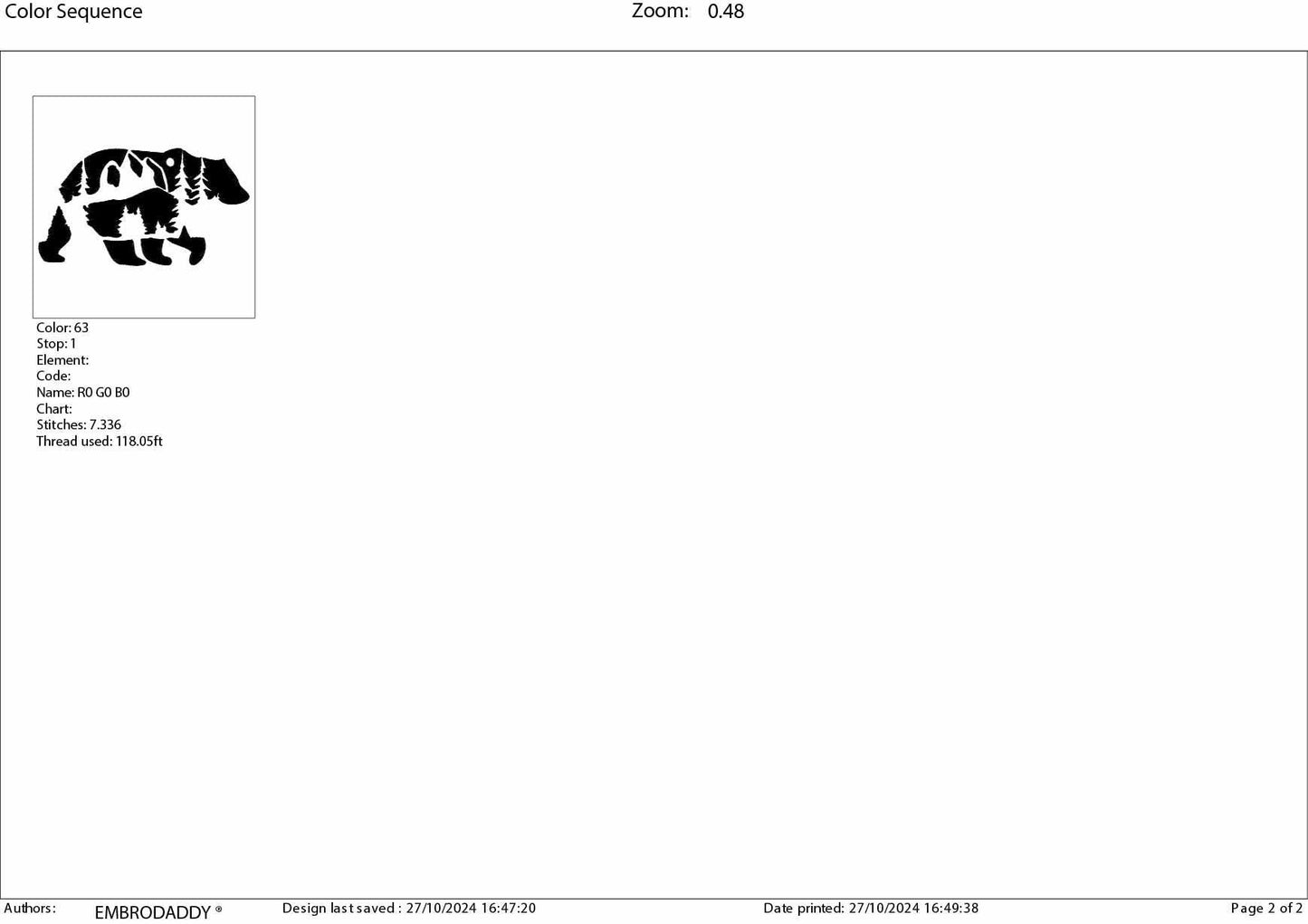 Machine Embroidery files, Bear mountains landscape, PES, dst, xxx, hus & more