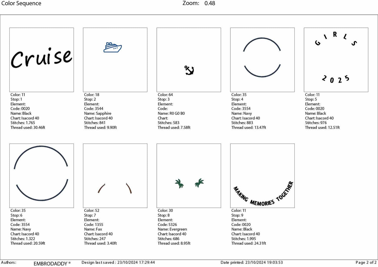 Machine Embroidery files, Girls Cruise 2025, memories together, PES, xxx, hus & more, embroidery files