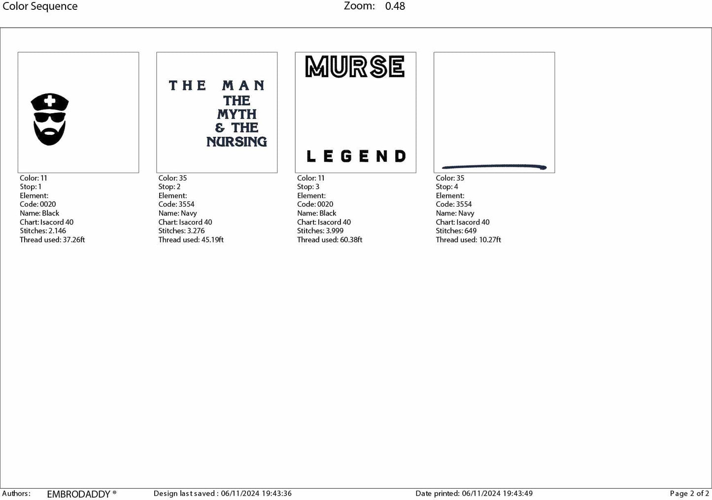 Machine Embroidery files, Murse the man the myth the nursing legend, Funny Nurse, dst, PES, xxx, hus & more