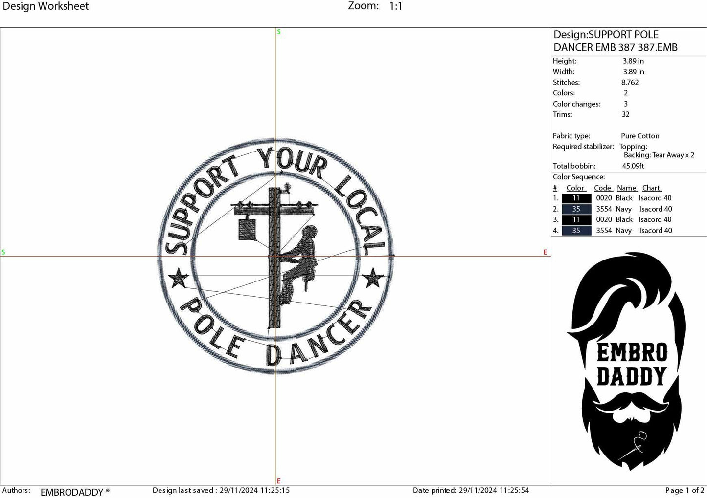 Machine Embroidery files, Lineman, support your local pole dancer, funny, PES, dst, xxx, hus, dst & more