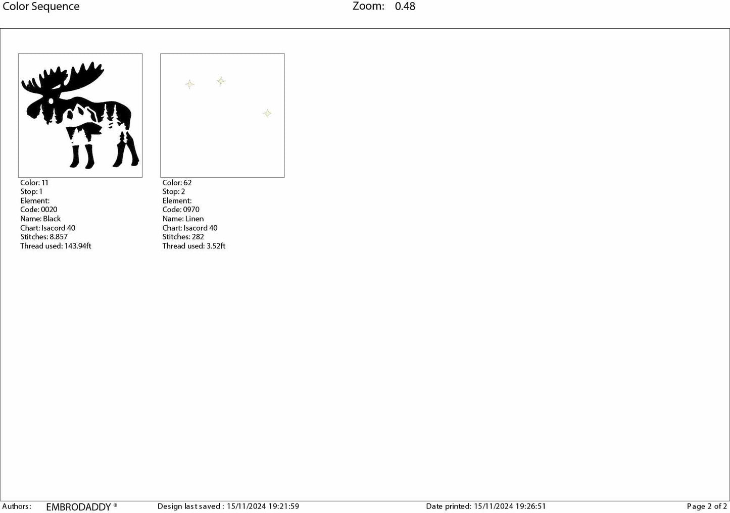 Machine Embroidery files, Moose mountains landscape, PES, dst, xxx, hus & more