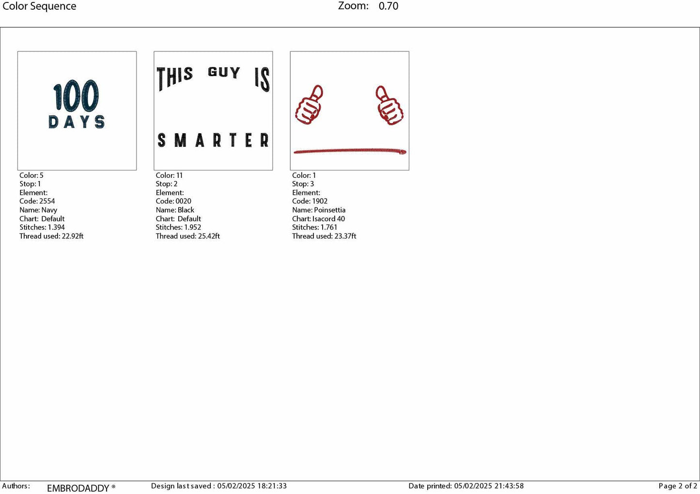 Machine Embroidery files, 100 Days of School, this guy is 100 days smarter, DST, PES, xxx, hus & more