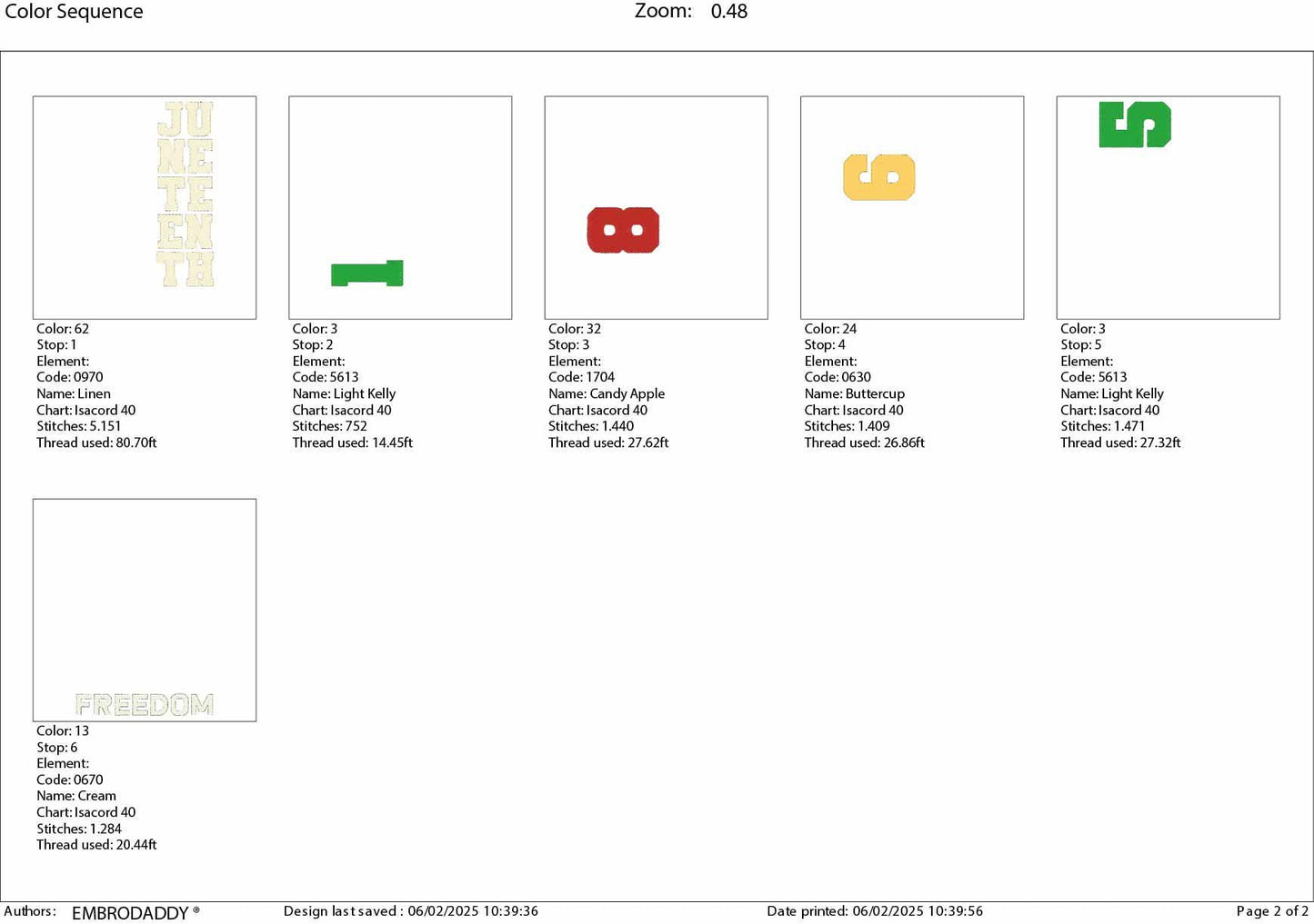 Machine Embroidery files, 1865 Juneteenth freedom, PES, hus, dst, vp3 & more