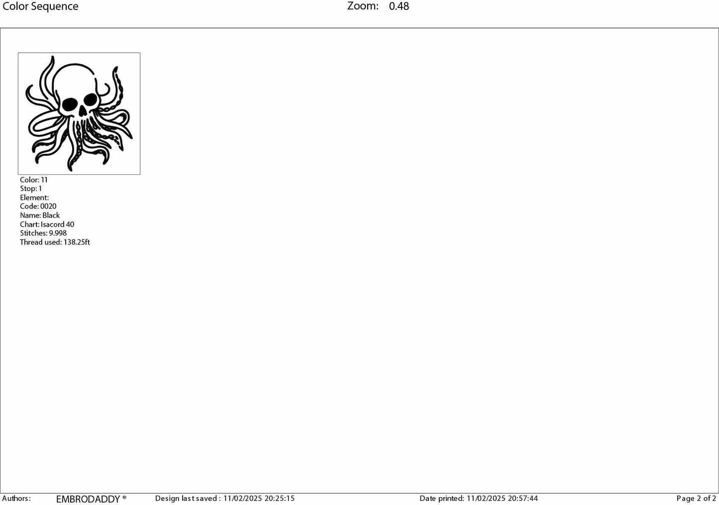 Machine Embroidery files, Skull Octopus, Tentacles, Ocean Sea Monster, Scary Monster, Halloween, Scary, PES, DST, xxx, hus and more