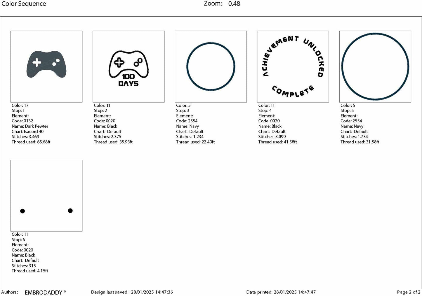 Machine Embroidery files, 100 Days of School, Gamer Gaming 100th Day of School Student, 100 Days Unlocked, DST, PES, xxx, hus & more