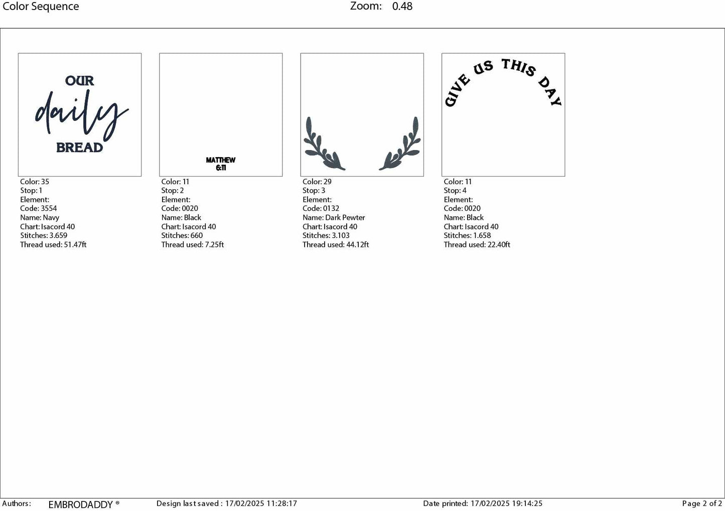 Machine Embroidery files, Lord's Prayer, Give us this day our daily bread, christian, PES, hus, dst, vp3 & more