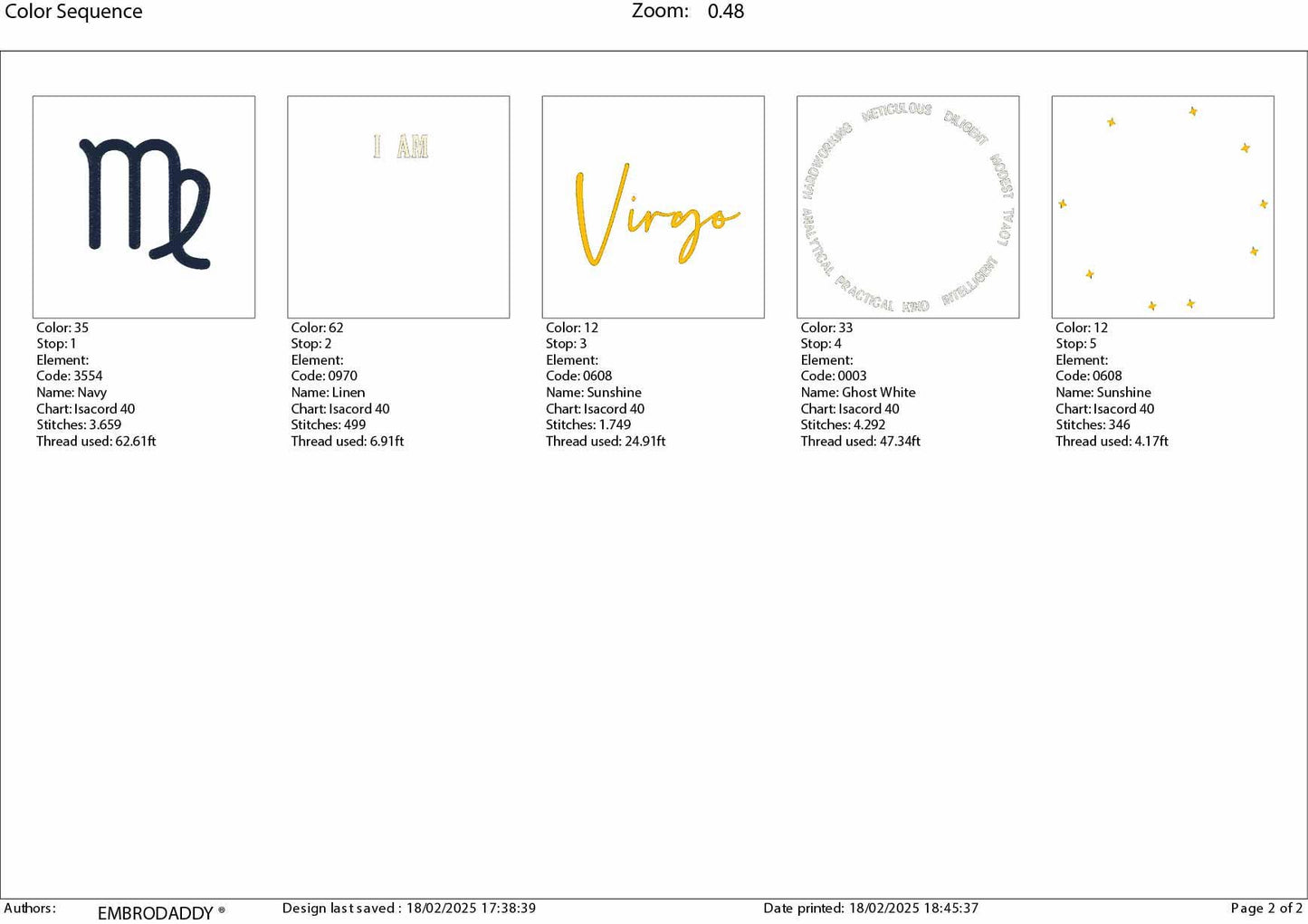 Machine Embroidery files, I am Virgo, PES, dst, vip, xxx, hus & more