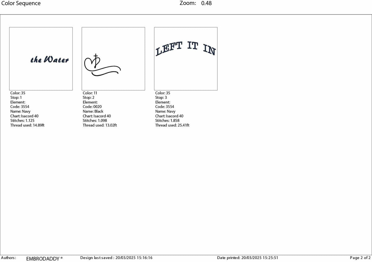 Machine Embroidery files, left it in the water, Christian faith, PES, xxx, hus, dst & more