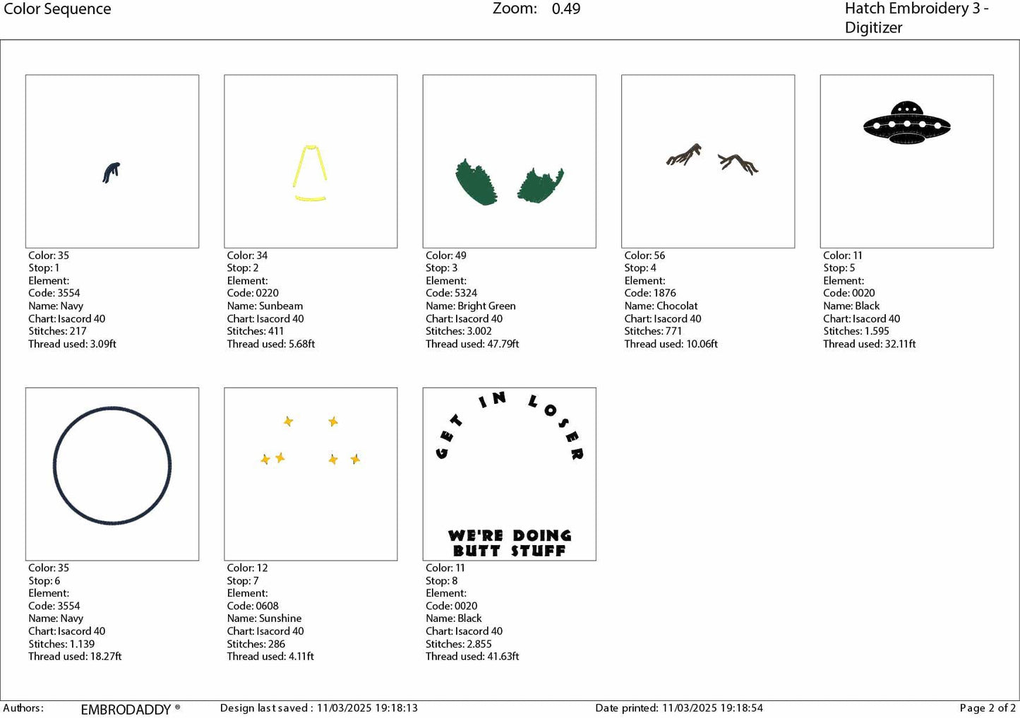 Machine Embroidery files, Alien, UFO, We're Doing Butt Stuff, Ufo, PES, xxx, hus & more