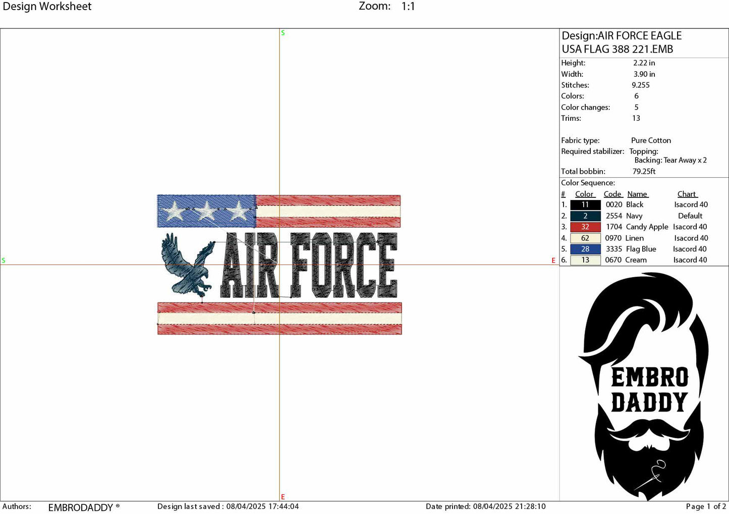 Machine Embroidery files, Air Force, USA flag, PES, DST, xxx, hus & more