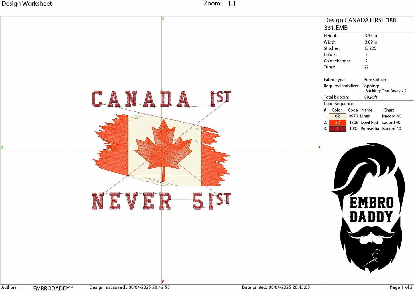 Machine embroidery files, Canada is Not For Sale, Proud to be Canadian, Patriotic Canadian, Canadian Goose, PES, DST, hus & more