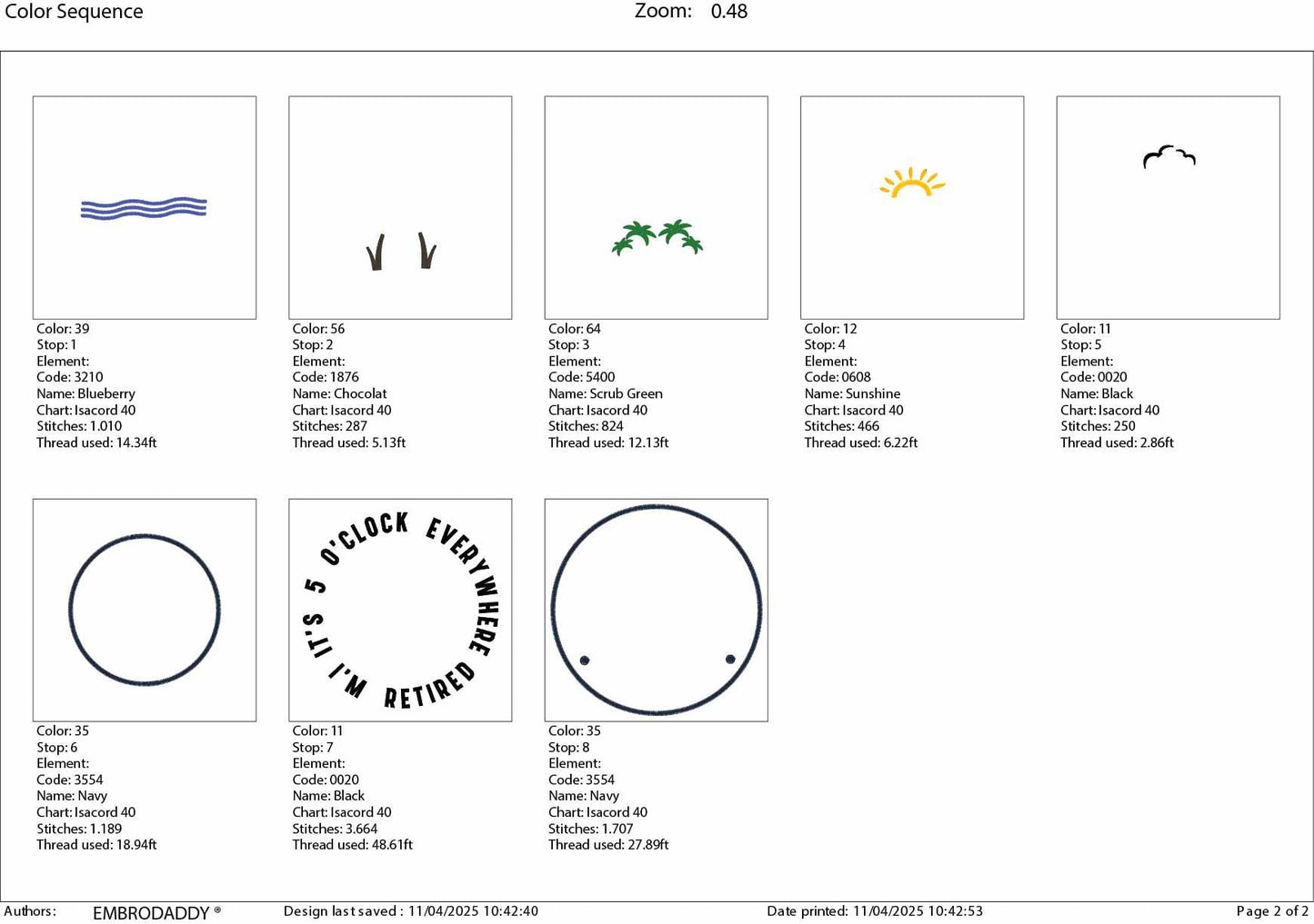 Machine Embroidery files, It's 5 O'clock Everywhere, Its 5 Oclock Everywhere, Im Retired Svg, Beach Retirement, PES, DST, xxx, hus & more